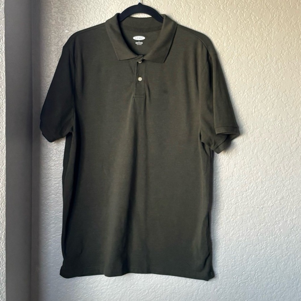 Men's Old Navy Green Polo Shirt - Classic Short Sleeve, Size L